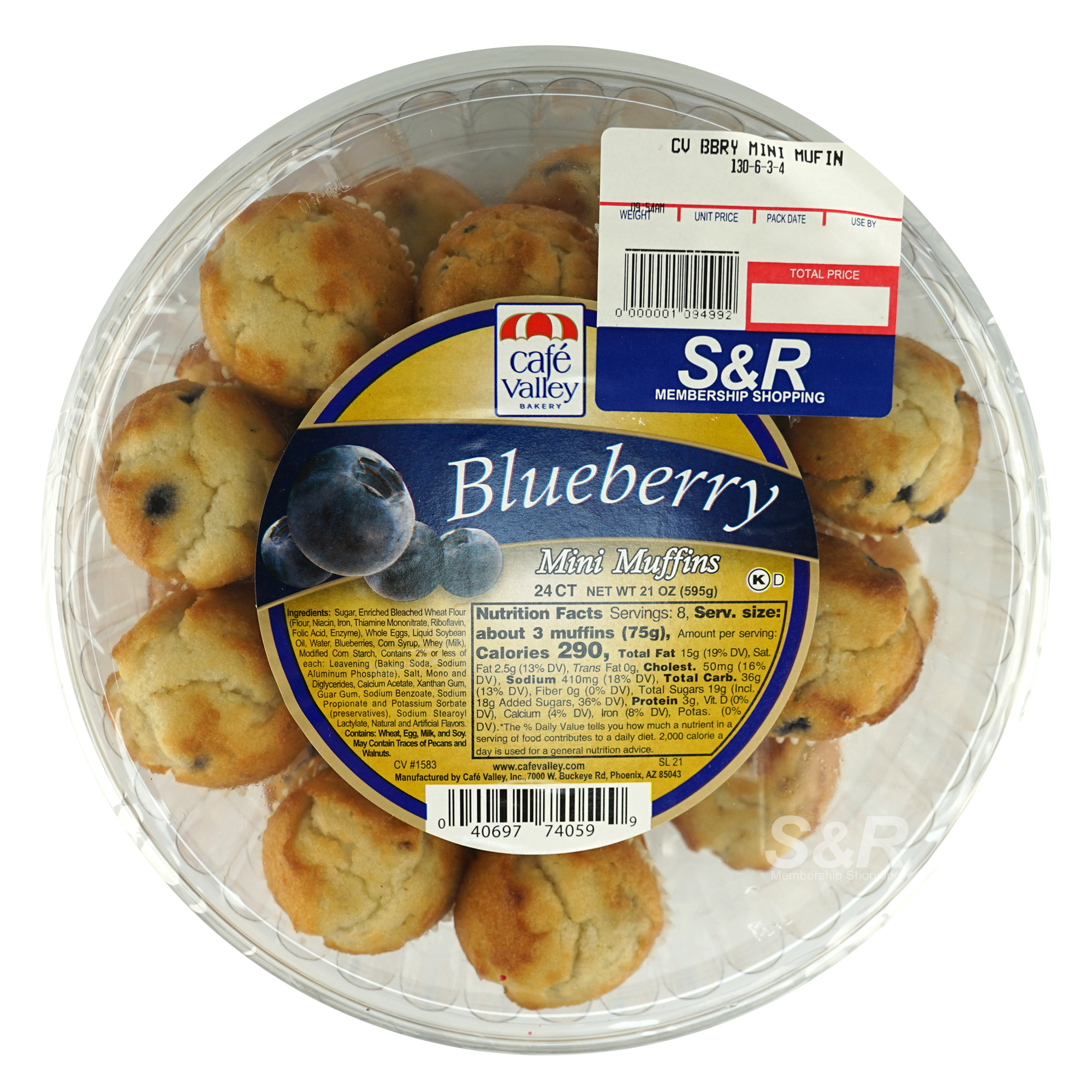 Cafe Valley Blueberry Mini Muffins 24pcs Cafe Valley Blueberry Mini Muffins 24pcs